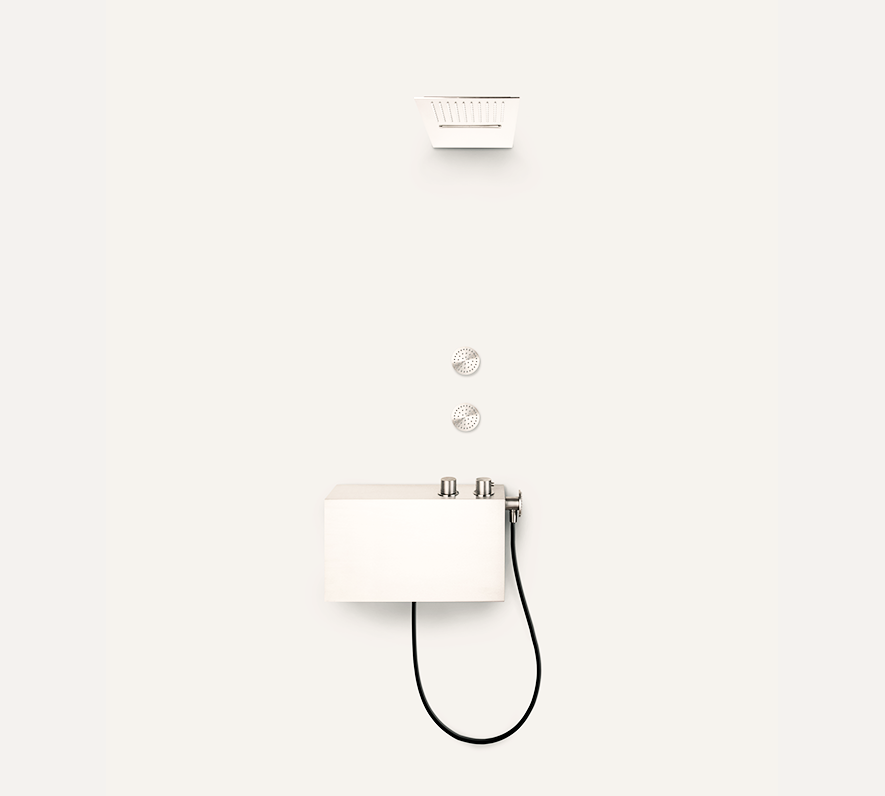 Kit Doccia Alyssia Soffione Cascata Con Dorsali Base Alta