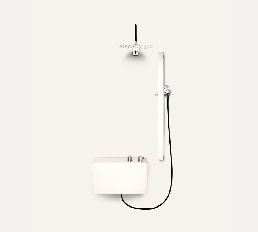 Saliscendi Alyssia + Kit Doccia Tondo Con Dorsali Base Alta