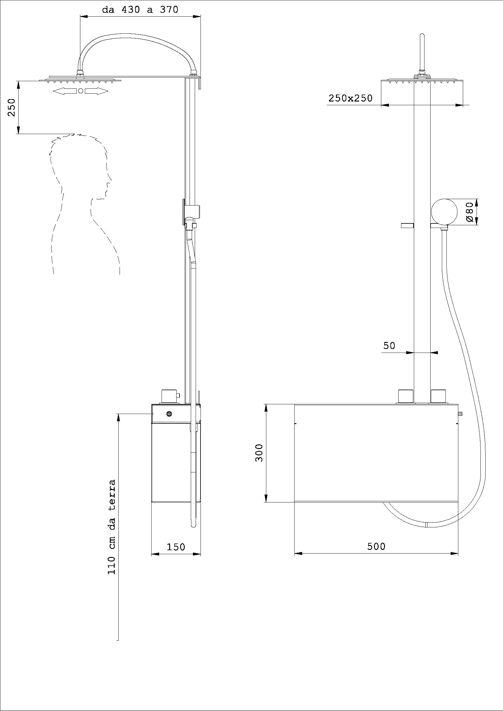 Colonna Doccia Alyssia Tondo Base Alta