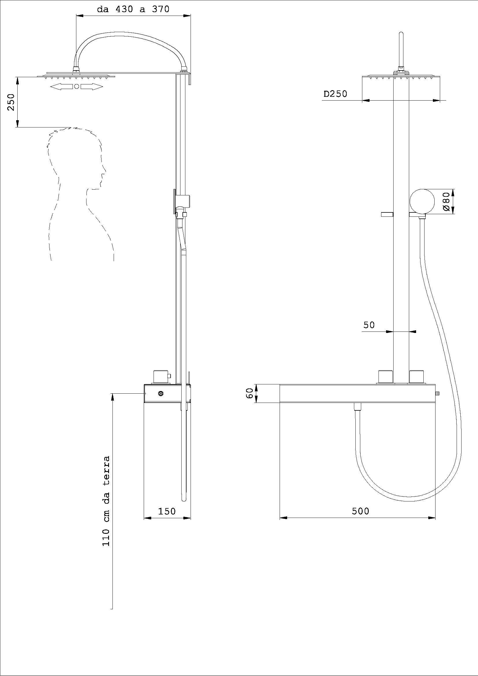 Colonna Doccia Alyssia Tondo Base Bassa