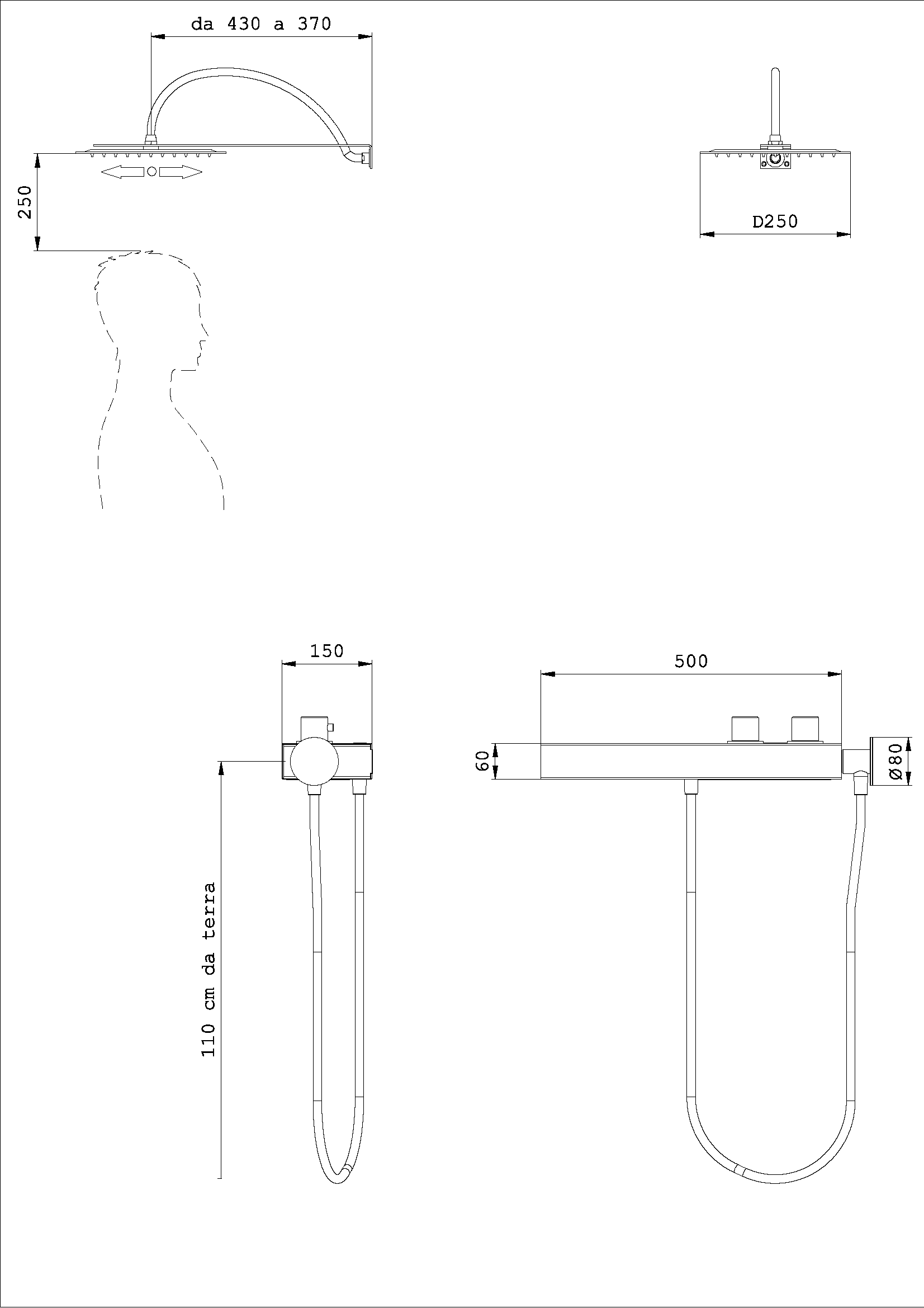 Kit doccia Alyssia Tondo Base Bassa